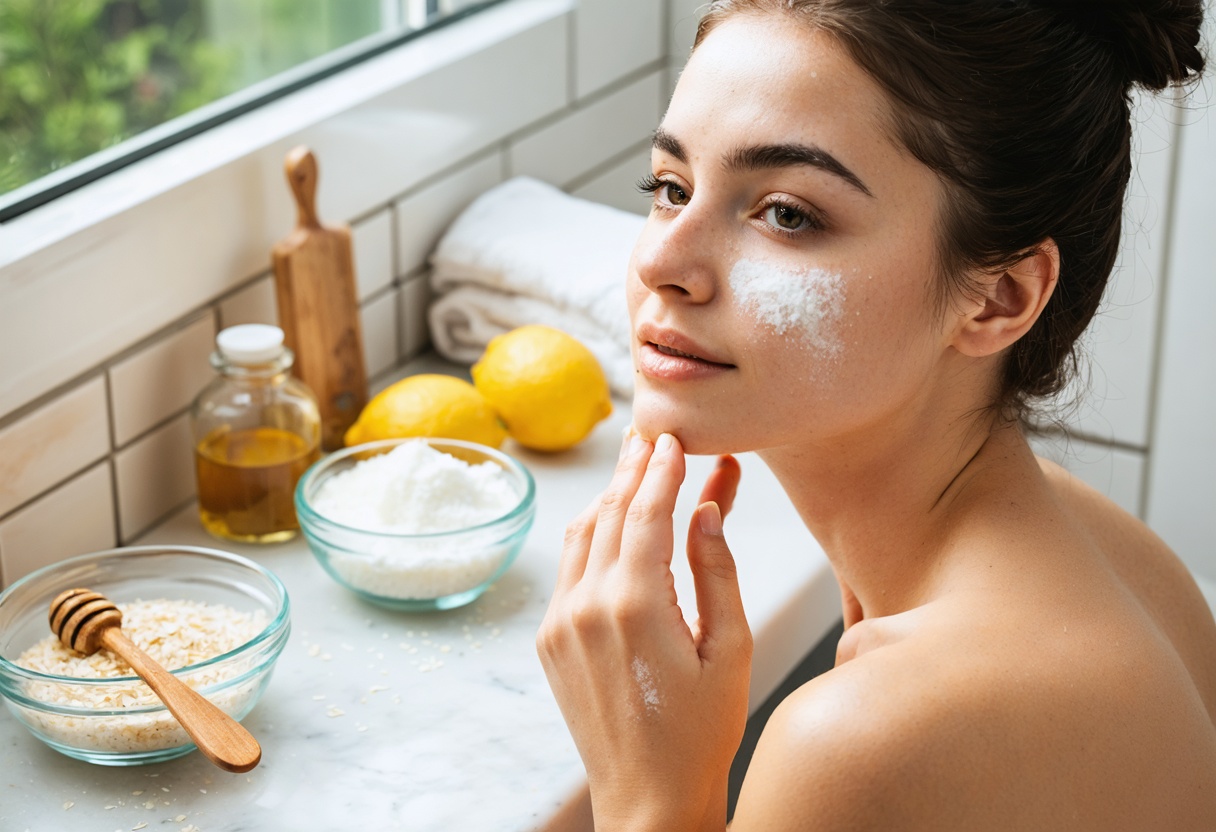 gommage visage maison