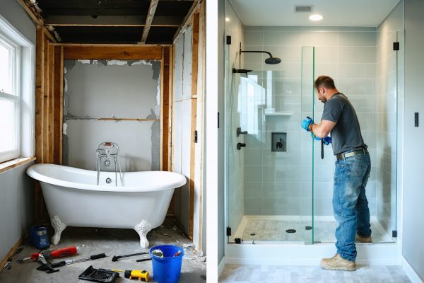 baignoire remplacee par douche