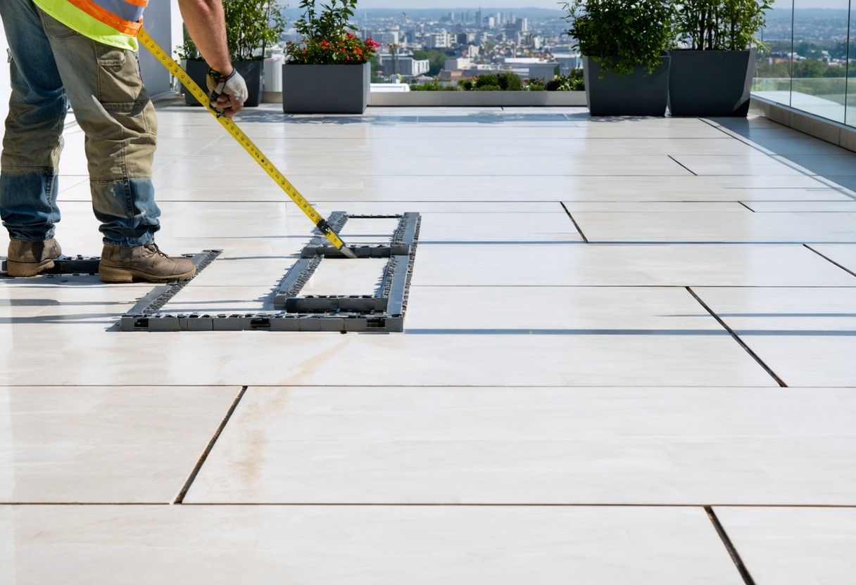 carrelage sur plot terrasse